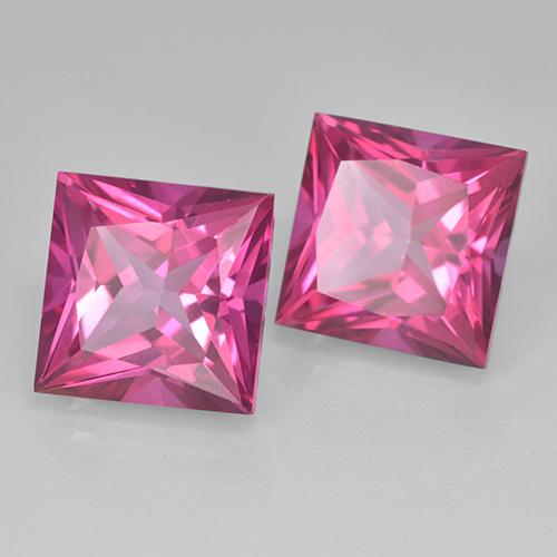12.88 ctw Pink Topaz Stones, Natural Topaz in Princess-Cut Shape for Sale