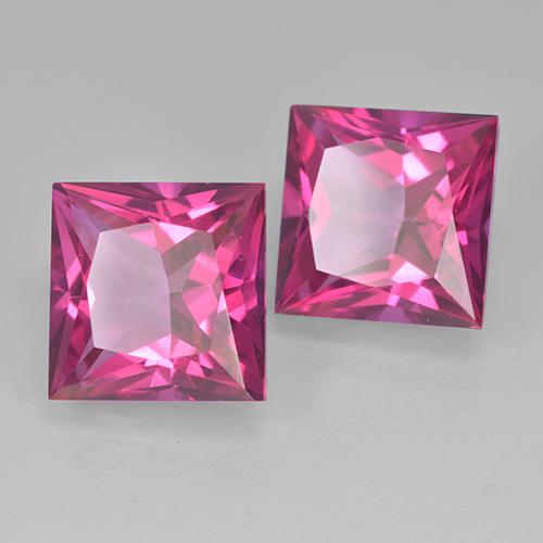 12.53 ctw Pink Topaz Stones, Natural Topaz in Princess-Cut Shape for Sale