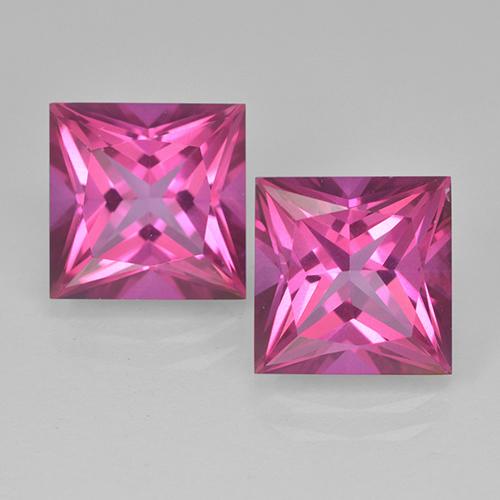 12.52ctw Natural Dark Pink Topaz, Square, VVS-VS