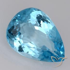 20.89 ct Blue Topaz Stone, Natural Topaz in Pear Facet Shape for Sale