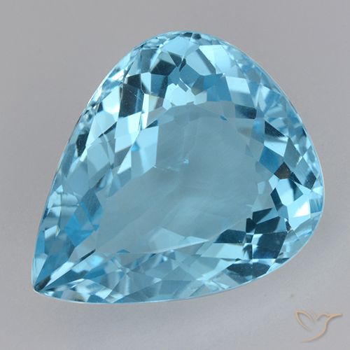 Свисс-Блю Топаз Камень - 19.1ct Фасетная Груша (ID: 500415)