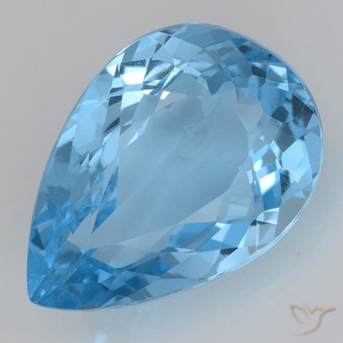 21.47ct Natural Swiss Blue Topaz, Pear Shape, VVS