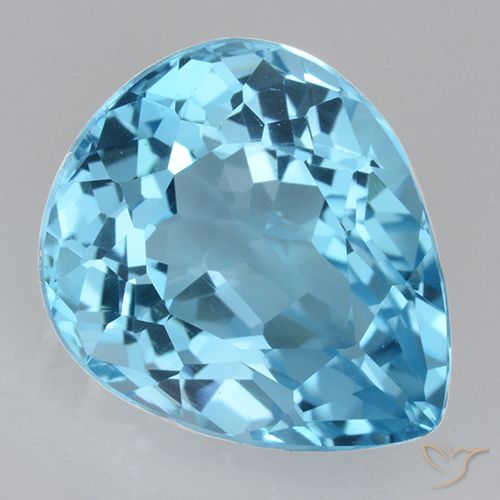 21.97ct Natural Swiss Blue Topaz, Pear Shape, VVS
