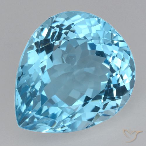 21.58ct Natural Swiss Blue Topaz, Pear Shape, VVS