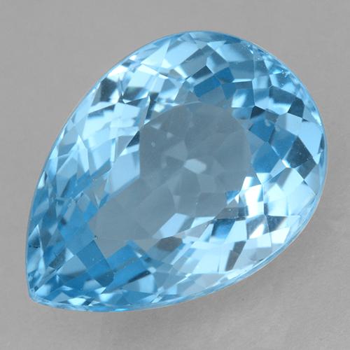 Swiss Blue Topaz Gem - 18.2ct Pear Facet (ID: 500425)
