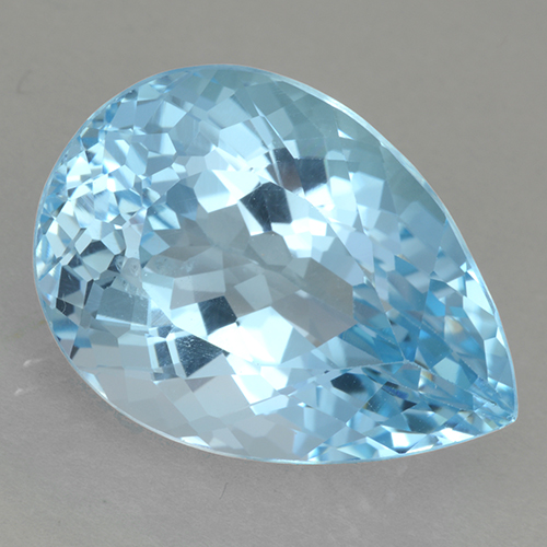 Swiss Blue Topas Edelstein - 19.4ct Birnen Schliff (ID: 500535)