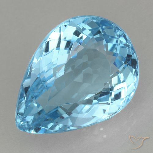 20.16ct Natural Swiss Blue Topaz, Pear Shape, VS