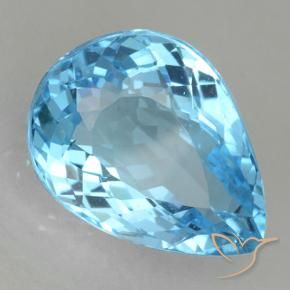 20.16 ct Blue Topaz Stone, Natural Topaz in Pear Facet Shape for Sale
