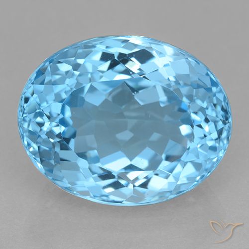 22.13ct Natural Swiss Blue Topaz, Oval, VVS
