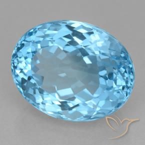 22.13 ct Blue Topaz Stone, Natural Topaz in Oval Facet Shape for Sale