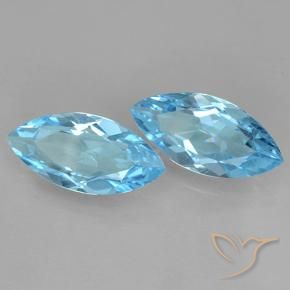6.69 ctw Blue Topaz Stones, Natural Topaz in Marquise Facet Shape for Sale