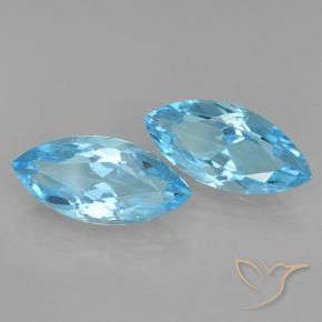 7.58 ctw Blue Topaz Stones, Natural Topaz in Marquise Facet Shape for Sale
