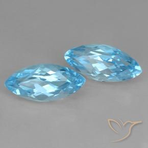7.75 ctw Blue Topaz Stones, Natural Topaz in Marquise Facet Shape for Sale