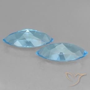 Topaz Gemstones in 15 x 7 mm Size for Sale, Topaz Stones in Swiss Blue Color