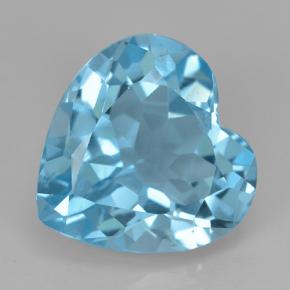 Swiss Blue Topaz Gem - 7.9ct Heart Facet (ID: 501782)