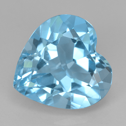 Sky Blue Topaz Gem - 8.2ct Heart Facet (ID: 501788)