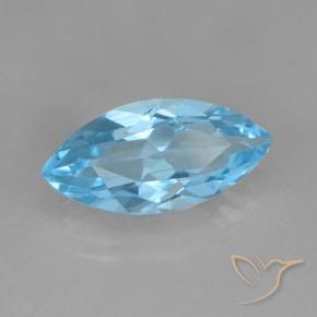 3.51 ct Blue Topaz Stone, Natural Topaz in Marquise Facet Shape for Sale