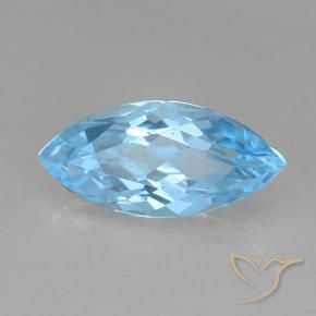 3.70 ct Blue Topaz Stone, Natural Topaz in Marquise Facet Shape for Sale