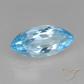 3.82 ct Blue Topaz Stone, Natural Topaz in Marquise Facet Shape for Sale