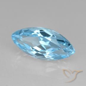 4.01 ct Blue Topaz Stone, Natural Topaz in Marquise Facet Shape for Sale