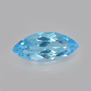 Azul cian Topacio Gema - 3.4ct Forma marquesa (ID: 502572)