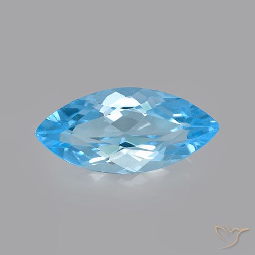3.40ct Natural Swiss Blue Topaz, Marquise, VVS-VS