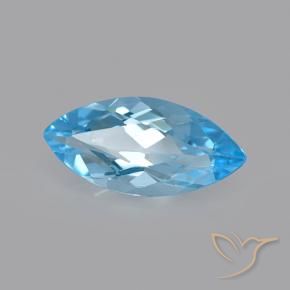 3.40 ct Blue Topaz Stone, Natural Topaz in Marquise Facet Shape for Sale