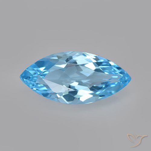 3.19ct Natural Swiss Blue Topaz, Marquise, VVS-VS