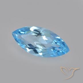 3.19 ct Blue Topaz Stone, Natural Topaz in Marquise Facet Shape for Sale