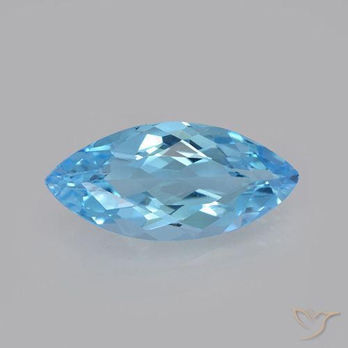3.67ct Natural Swiss Blue Topaz, Marquise, VVS