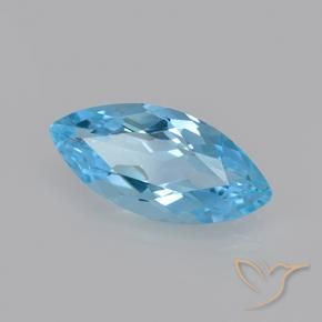 3.67 ct Blue Topaz Stone, Natural Topaz in Marquise Facet Shape for Sale