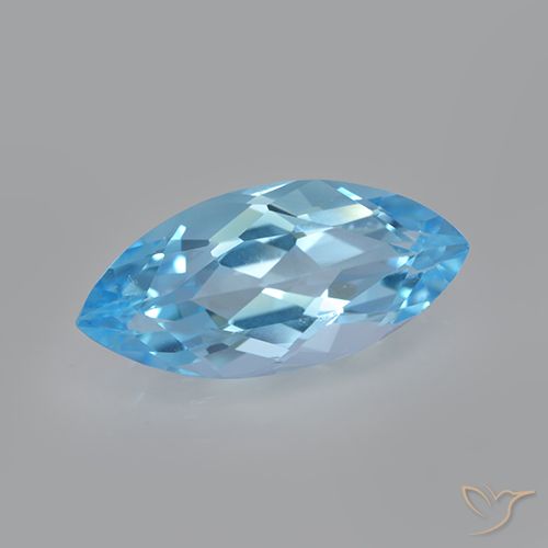 3.68ct Natural Swiss Blue Topaz, Marquise, VVS-VS, Photo A