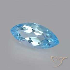 3.68 ct Blue Topaz Stone, Natural Topaz in Marquise Facet Shape for Sale