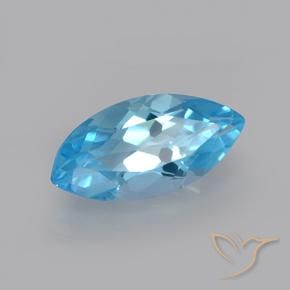 3.70 ct Blue Topaz Stone, Natural Topaz in Marquise Facet Shape for Sale