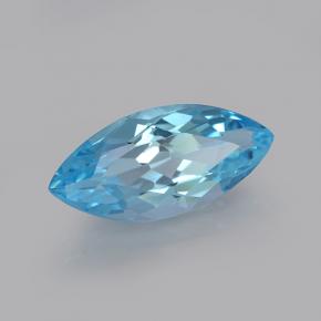 3.79 ct Blue Topaz Stone, Natural Topaz in Marquise Facet Shape for Sale