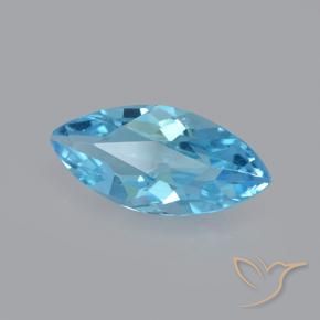 3.34 ct Blue Topaz Stone, Natural Topaz in Marquise Facet Shape for Sale