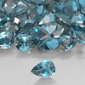 0.74 ct Blue Topaz Gemstone, Topaz Gem in Pear Facet Shape for Sale.
