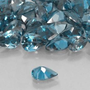 Topaz Gemstone in 7 x 5 mm (calibrated) Size for Sale, Topaz Stone in Deep Navy Blue Color