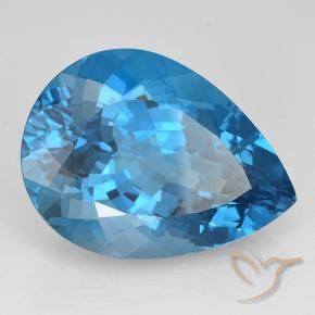 25.35 ct Blue Topaz Stone, Natural Topaz in Pear Facet Shape for Sale