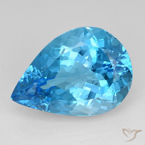 21.98ct Natural Swiss Blue Topaz, Pear Shape, VVS