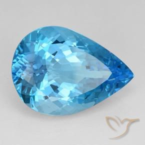 21.98 ct Blue Topaz Stone, Natural Topaz in Pear Facet Shape for Sale
