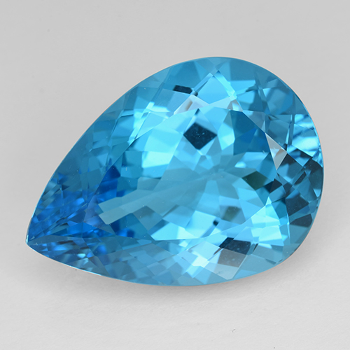 Intense Blue Topas Edelstein - 22.3ct Birnen Schliff (ID: 503327)