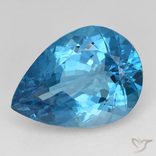 Azul oscuro Topacio Gema - 23.5ct Corte en forma de pera (ID: 503329)