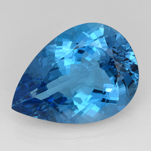 Azul real Topacio Gema - 22.4ct Corte en forma de pera (ID: 503341)