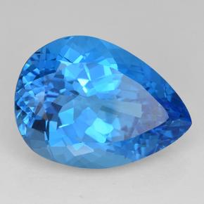 25.96 ct Blue Topaz Stone, Natural Topaz in Pear Facet Shape for Sale