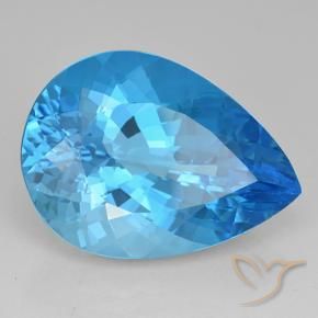 23.86 ct Blue Topaz Stone, Natural Topaz in Pear Facet Shape for Sale