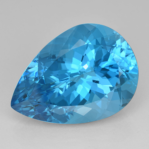 Azul intenso Topacio Gema - 24.9ct Corte en forma de pera (ID: 503414)