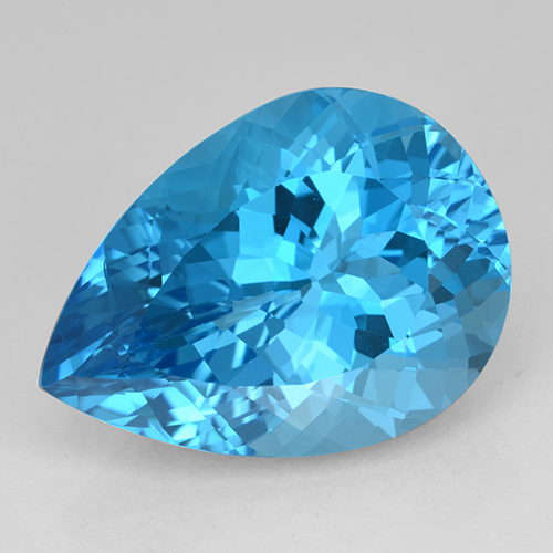 26.49 ct Blue Topaz Gemstone, Topaz Gem in Pear Facet Shape for Sale.