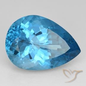 23.70 ct Blue Topaz Stone, Natural Topaz in Pear Facet Shape for Sale
