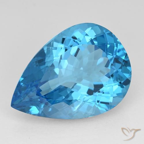 21.70ct Natural Swiss Blue Topaz, Pear Shape, IF